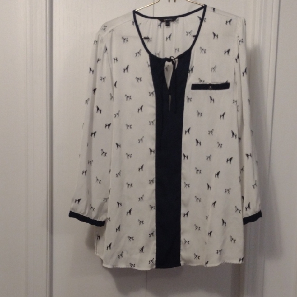 RW & CO. Long Sleeve horse Print Top Ptp 22"